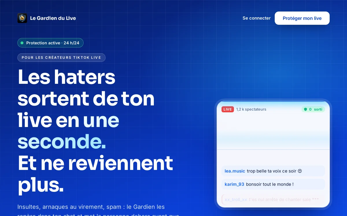 La vitrine du Gardien du Live