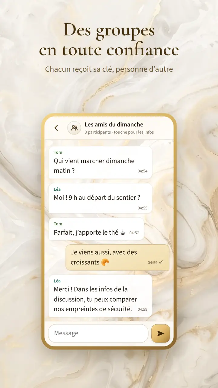 Un groupe de discussion, avec des données d’exemple