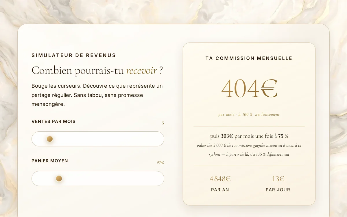 Le simulateur de revenus du programme partenaires