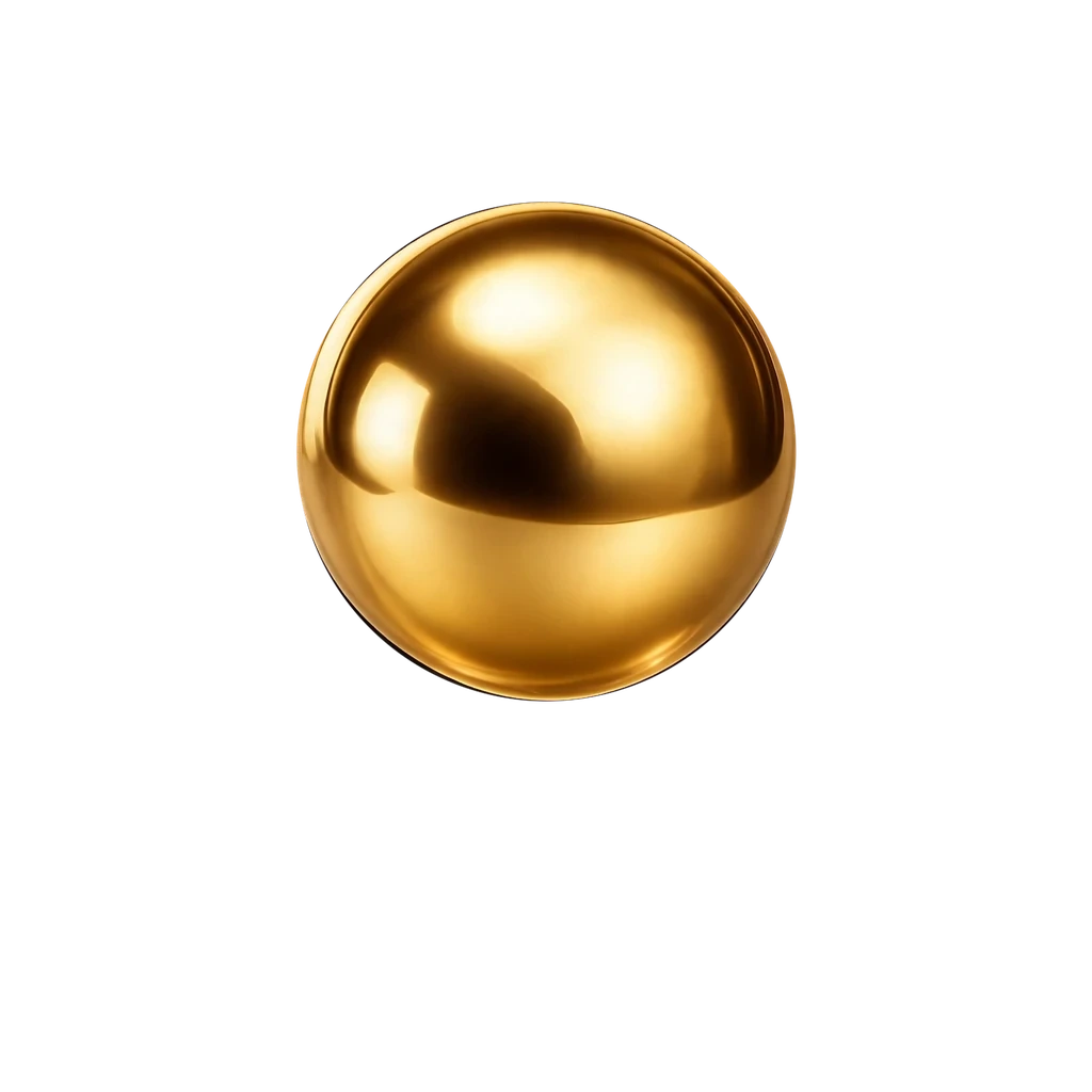 Logo de Giri Cuisine : une sphère d'or qui flotte au-dessus d'une assiette d'or, entre brins de thym et paillettes d'or
