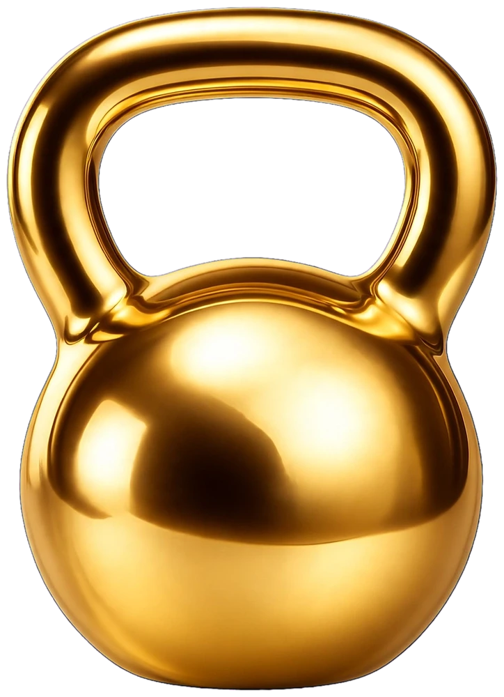 Logo de Giri Musculation : un kettlebell d’or